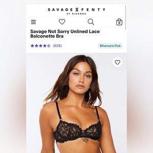 Savage X Fenty 34D Baroque Bondage Unlined Balconette Bra